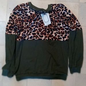 Leopard print long sleeve shirt